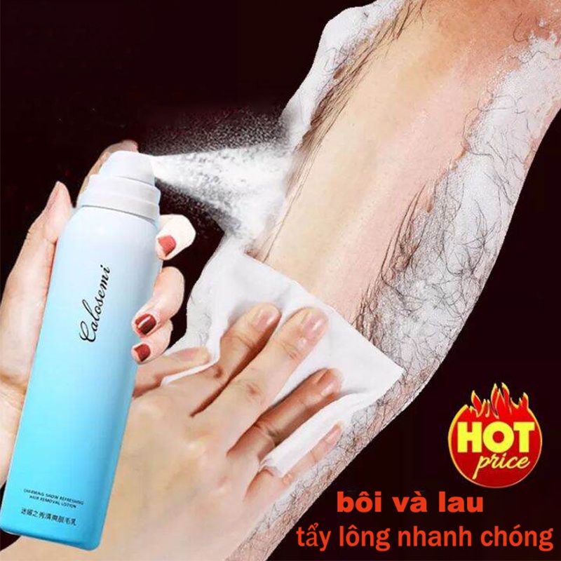 Xịt tẩy lông dành cho nữ 150ml Xịt tẩy lông không đau Mousse Kem tẩy lông Bắp tay Nách Vùng kín Kem tẩy Triệt lông không đau Triệt lông chân,tẩy lông vùng kín, lông dưới cánh tay không để lại vết đen nhẹ nhàng mềm mượt không làm t