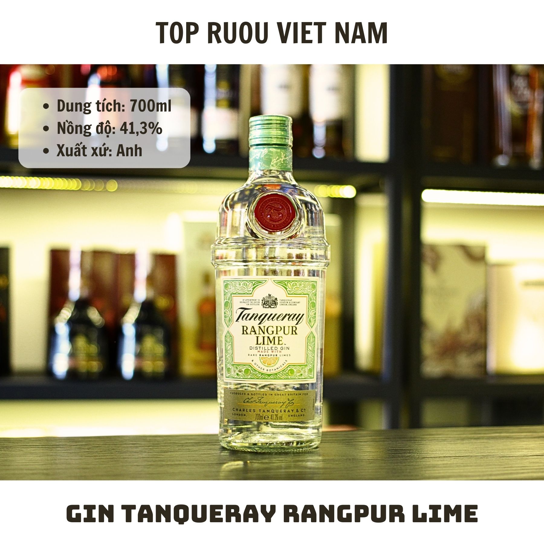 Tanqueray London Dry Gin 700ml - Flavors: Lime/Malacca/Sevilla - Imported from England