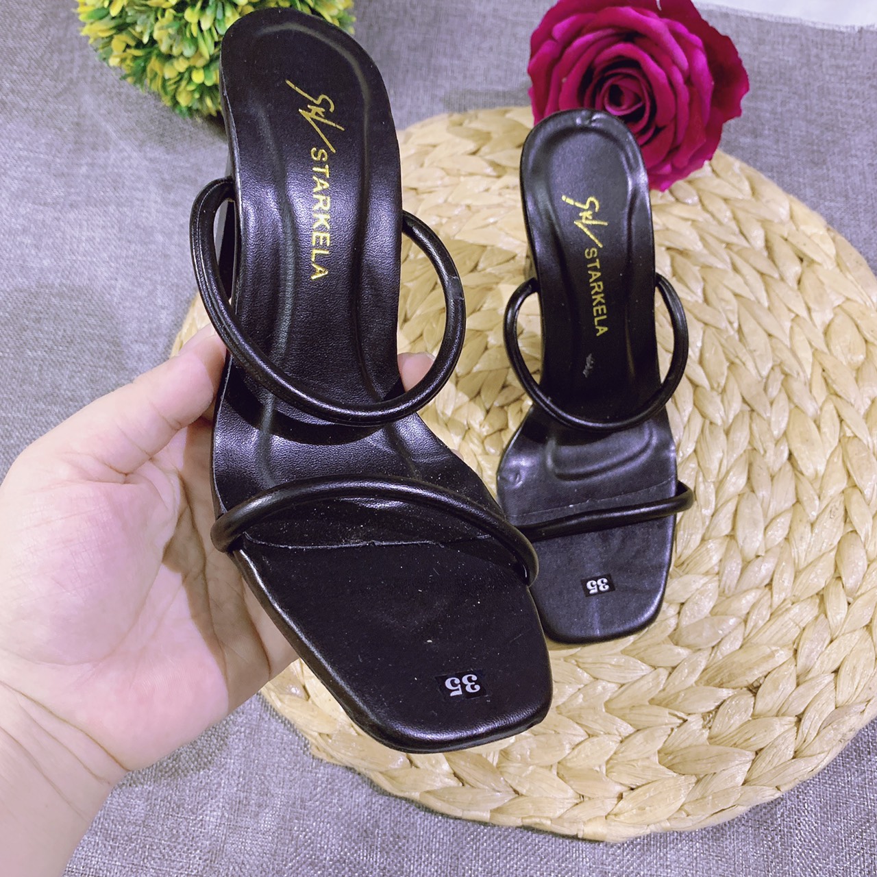 RẺ VÔ ĐỊCH I GUỐC CAO GÓT QUAI BÚN GÓT DẸT 9P TÔN DÁNG - MÃ 539