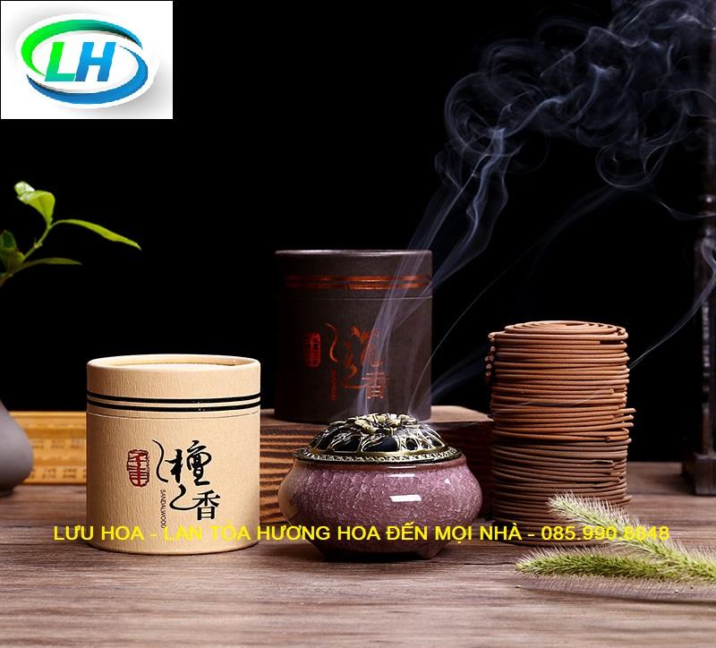 Nhang trầm hương cao cấp 50 vòng thời gian cháy 4 giờ, Nhang vòng, Nhang khoanh đựng trong hộp giấy kín lưu giữ dài lâu - Hương rất thơm
