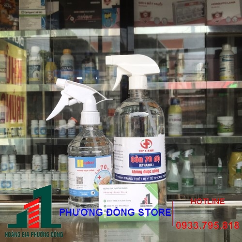 Cồn 70 độ chai 1 lít có vòi xịt