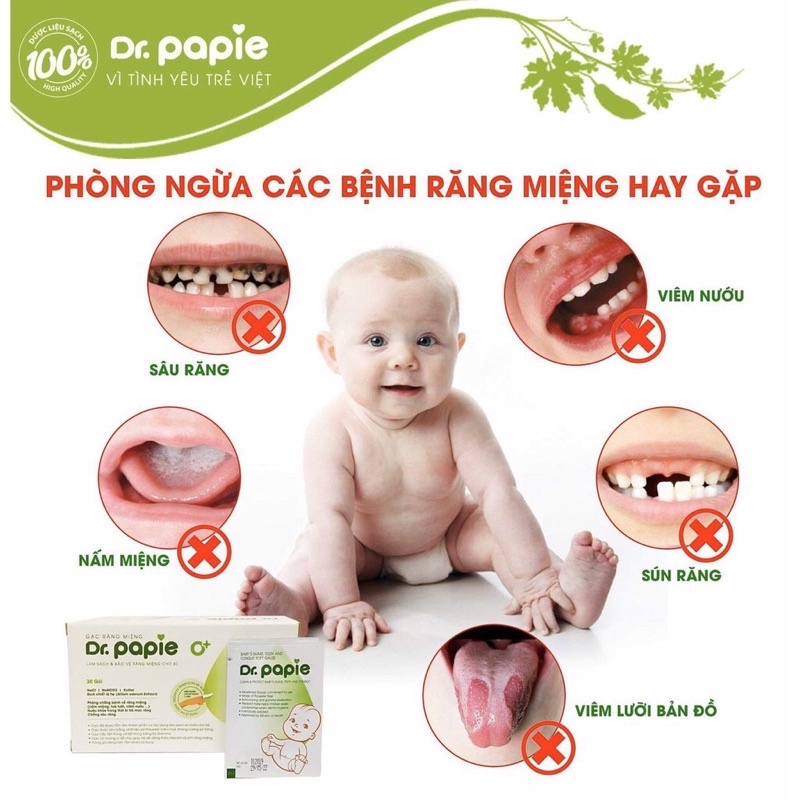 Gạc rơ lưỡi cho bé Dr.Papie