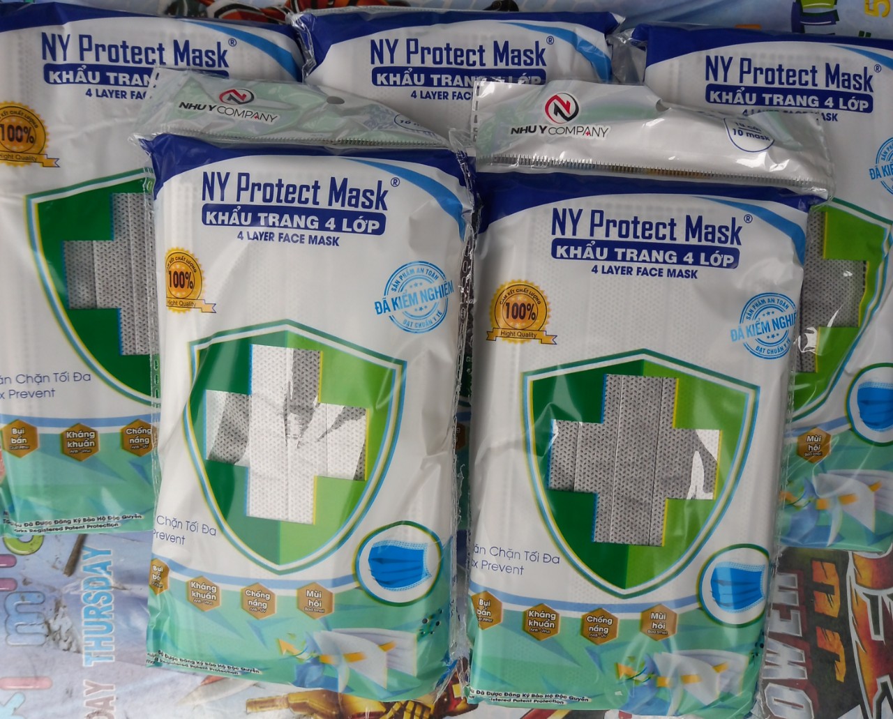[HCM]KHẨU TRANG Y TẾ NHƯ Ý 4 LỚP ( CABON 5 HỘP 250 CÁI MÀU XÁM )