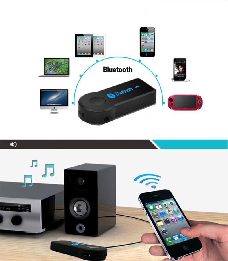 Usb Tạo Bluetooth Cho Loa, Amply, Dàn Âm Thanh Aux 3.5Mm Có Mic, Sạc Micro Usb