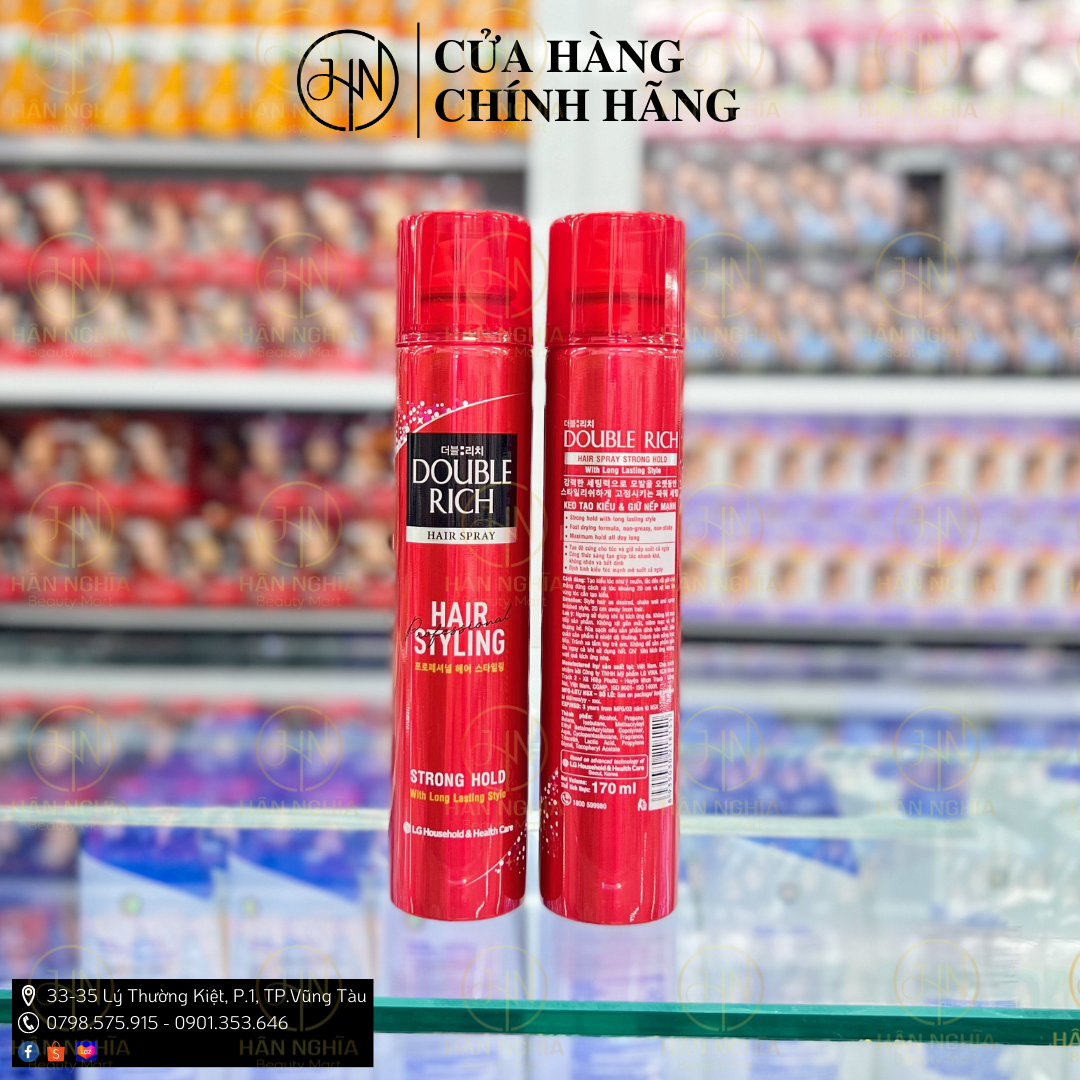 Mua Keo xịt tạo kiểu tóc Double Rich Strong Hold giúp giữ nếp tóc dài lâu  và cung cấp dưỡng chát cho tóc 170ml tại LG HH Official Store
