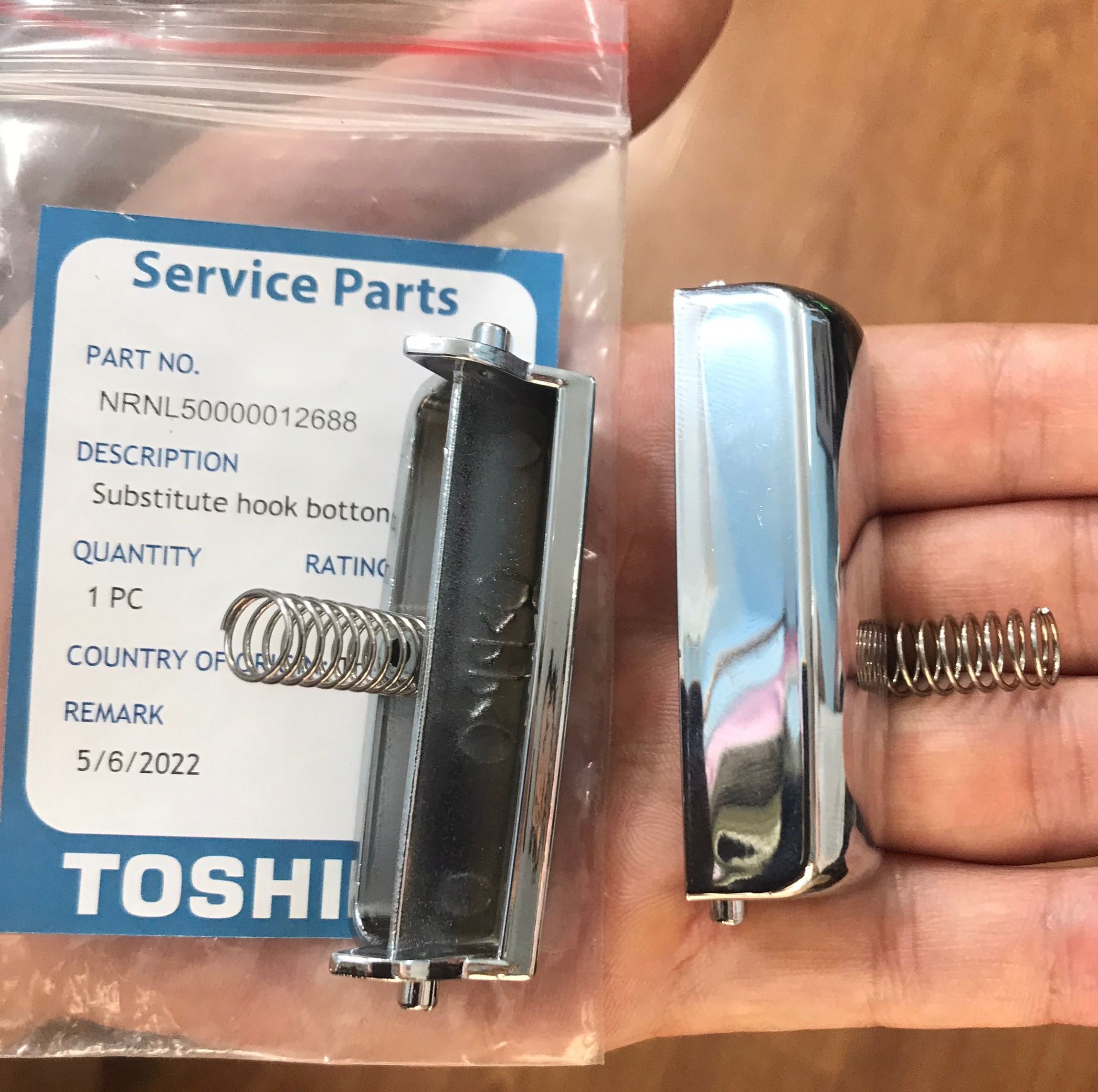 2 pcs/lot Toshiba 1.8 liter rc-18nmfvn - 1 liter rc-10nmfvn chromium plated ABS plastic heat resistant