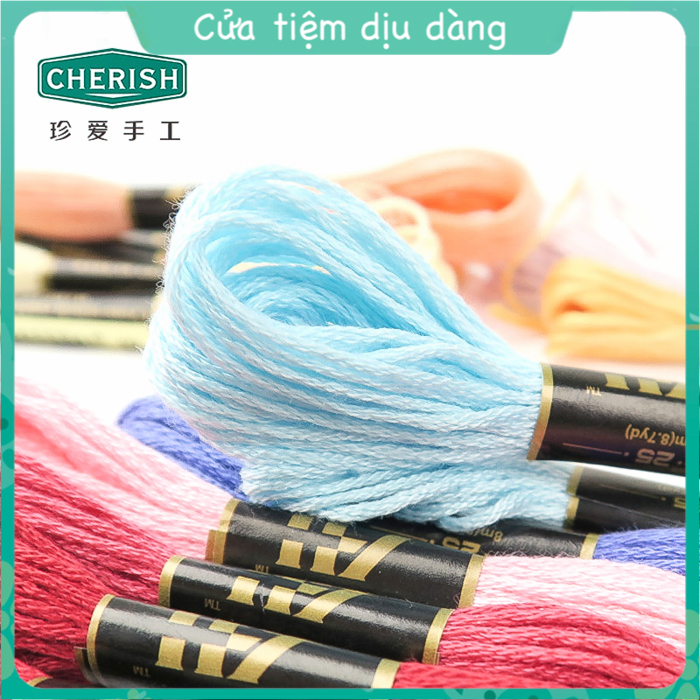 Set chỉ thêu Airo cao cấp - Chỉ thêu tay Cherish (set 50 - 100 màu)