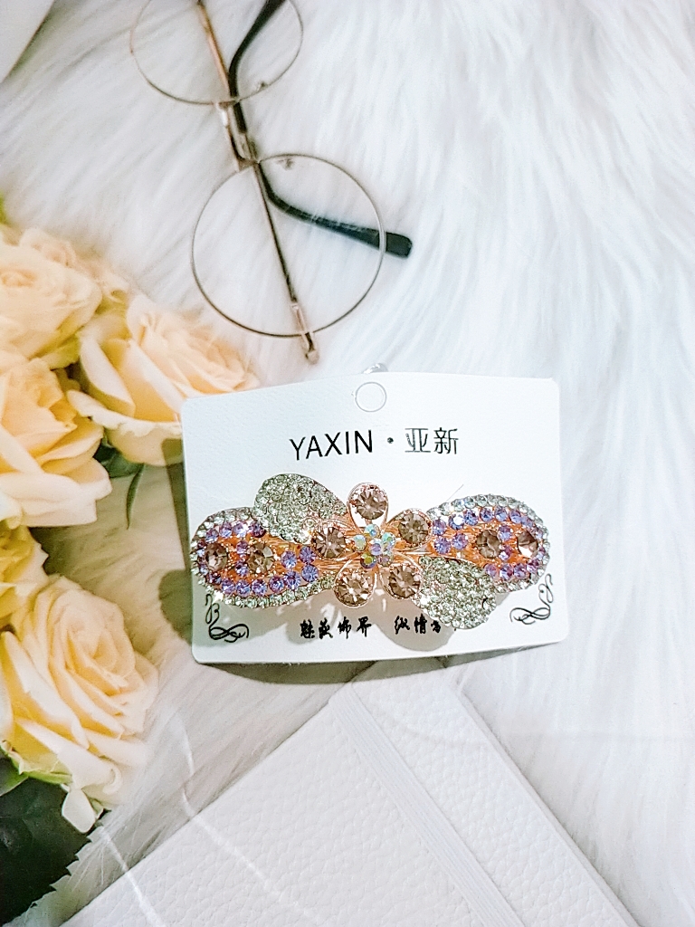 [HCM]Kẹp tóc phía sau đính đá lấp lánh cao cấp hoa dài