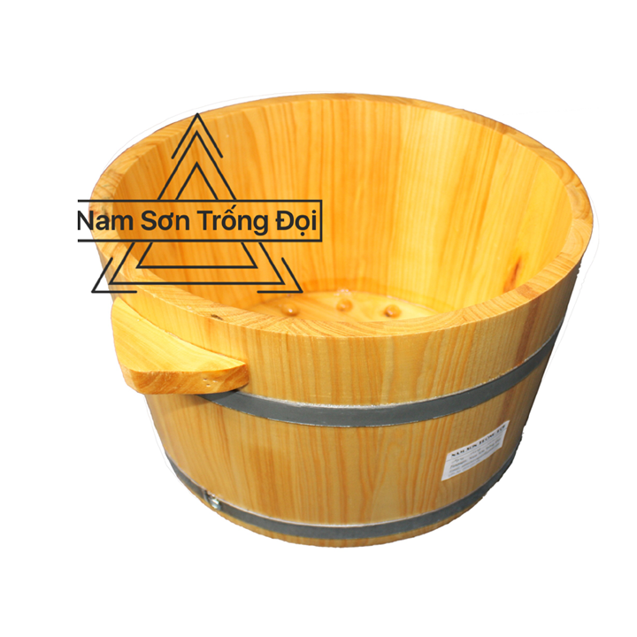 Chậu ngâm chân gỗ thông có hạt massage