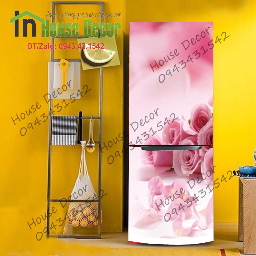 Tranh Dán Tủ Lạnh Chống Thấm Nước - Chất Liệu Decal Bóc Dán - Phù Hợp Mọi Loại Tủ - Hoa Hồng - Decal dán tủ lạnh máy giặt kệ tường tủ quần áo, decal dán, giấy dán, trang trí nội thất, giấy dán nội thất, trang trí nhà cửa