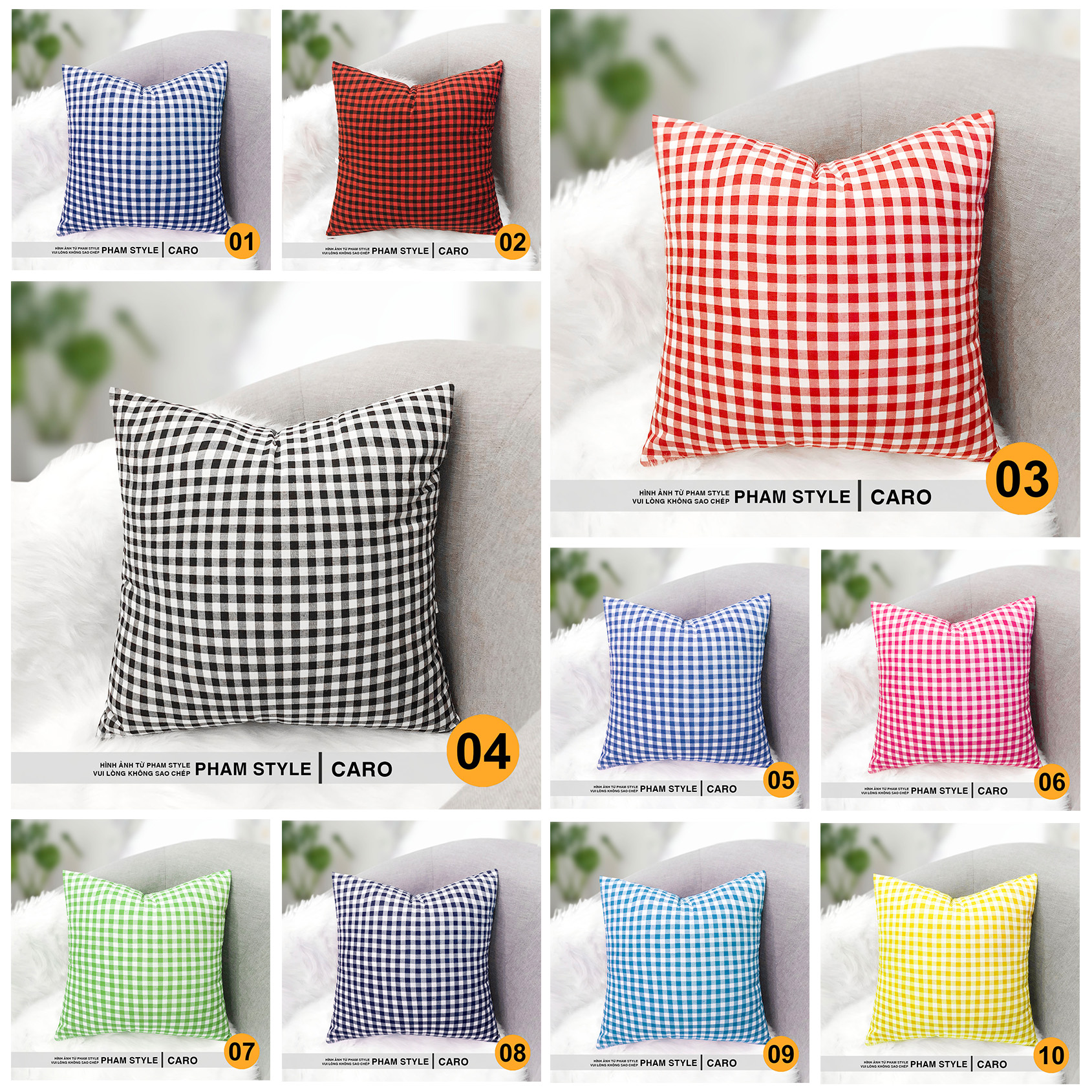 Gối Sofa Trang Trí CARO (45x45cm)