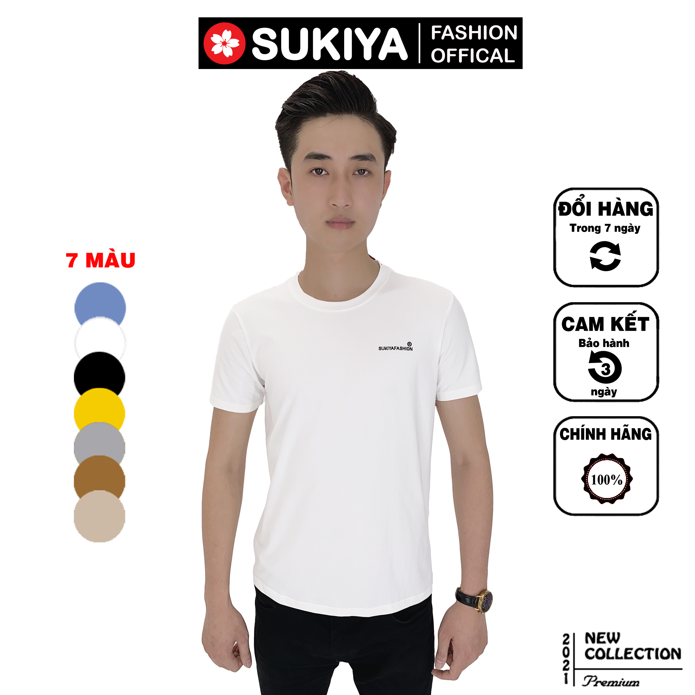 Áo thun nam chất thun co dãn 4 chiều SUKIYAFASHION (AT03)
