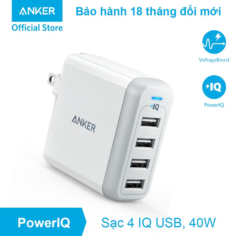 Sạc ANKER PowerPort 4 cổng 40w có PowerIQ - A2142