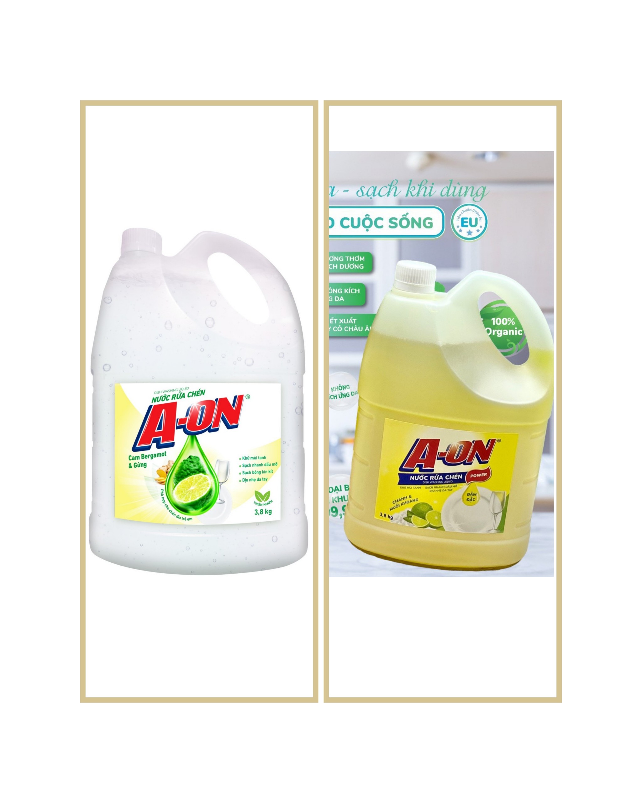 Nước rửa chén AON 3,8kg (Đậm đặc)