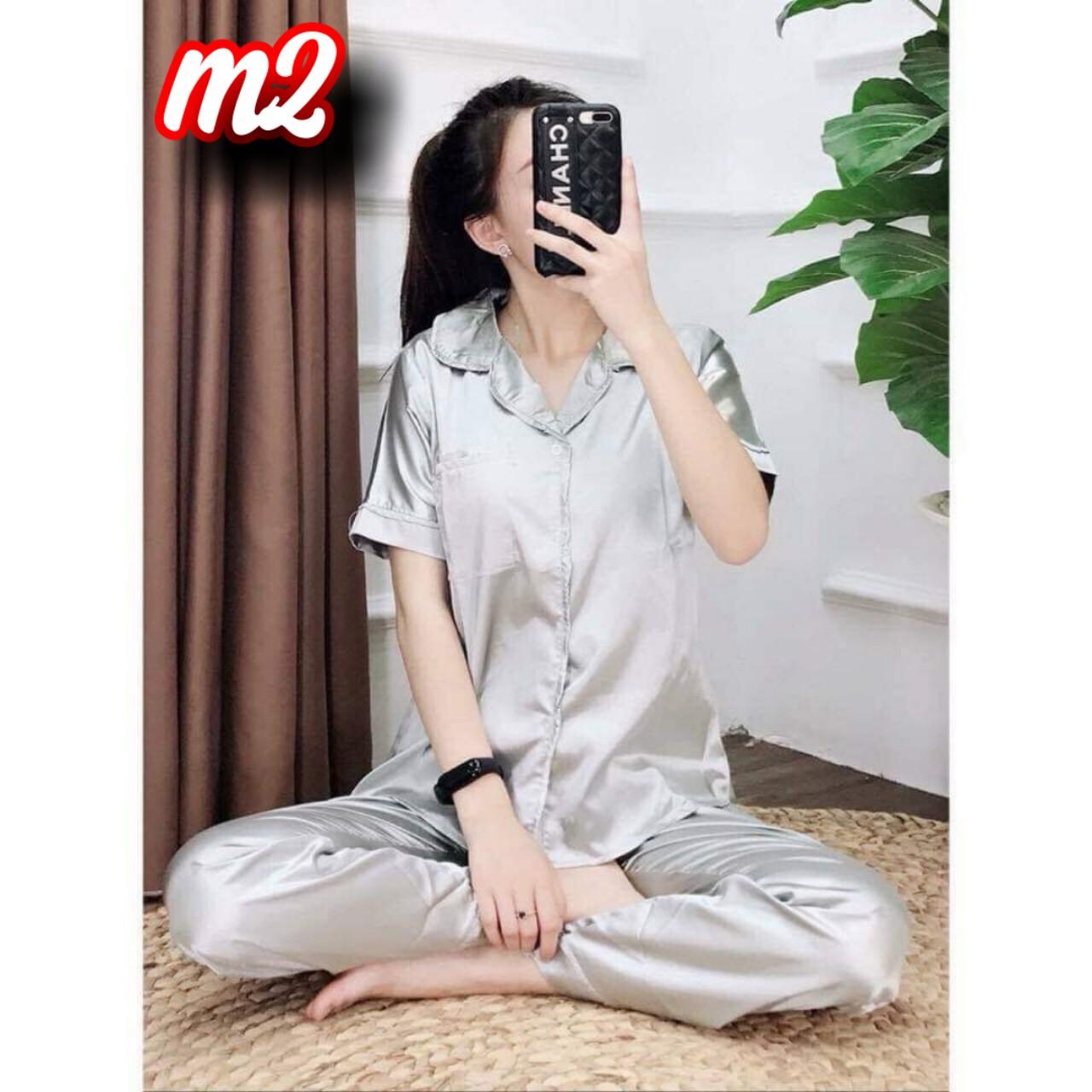 [HCM]Bộ Pijama Lụa Phối Bèo Đơn Giản Tinh Tế
