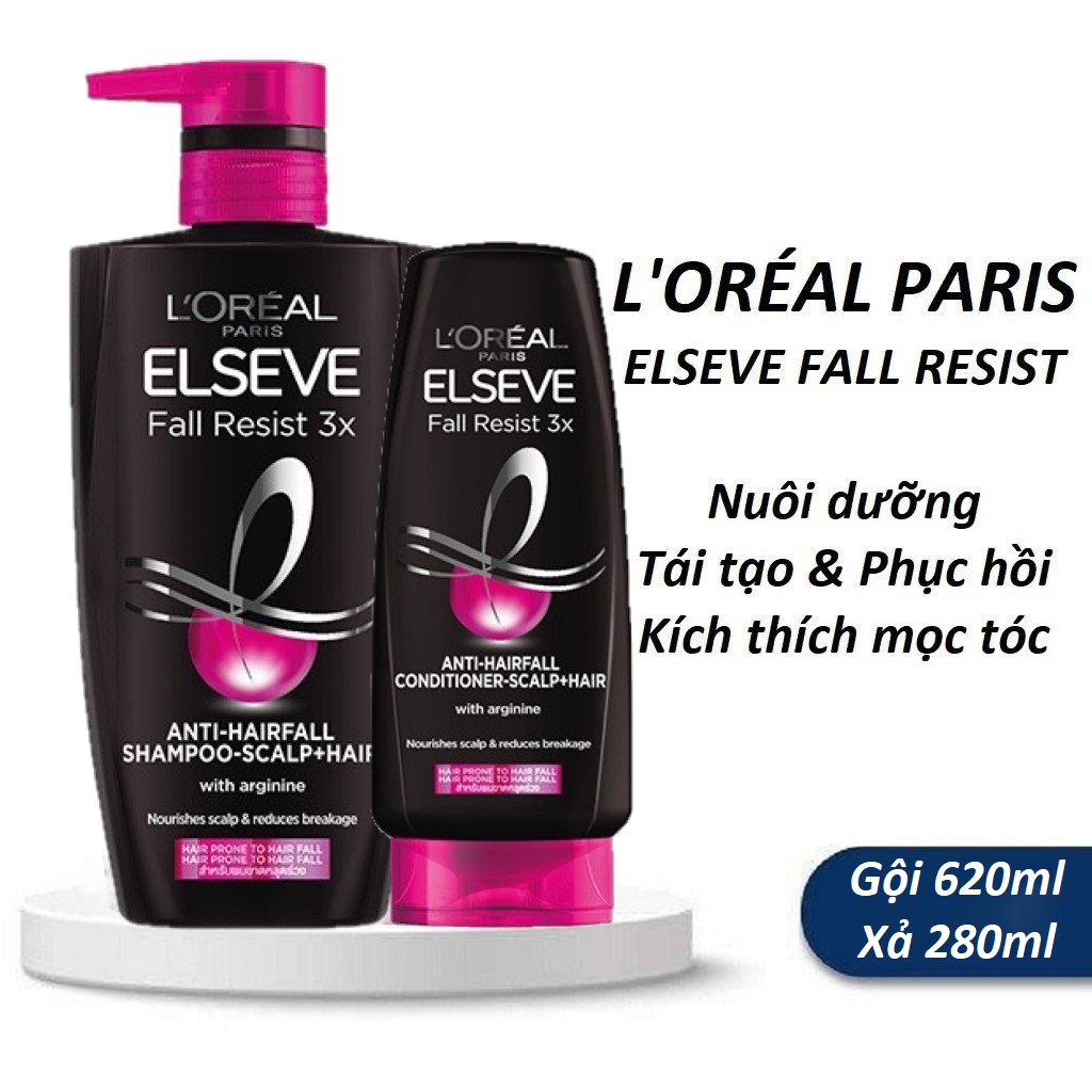 Combo l'oreal paris elseve fall resist 3x shampoo 620ml & conditoner 280ml