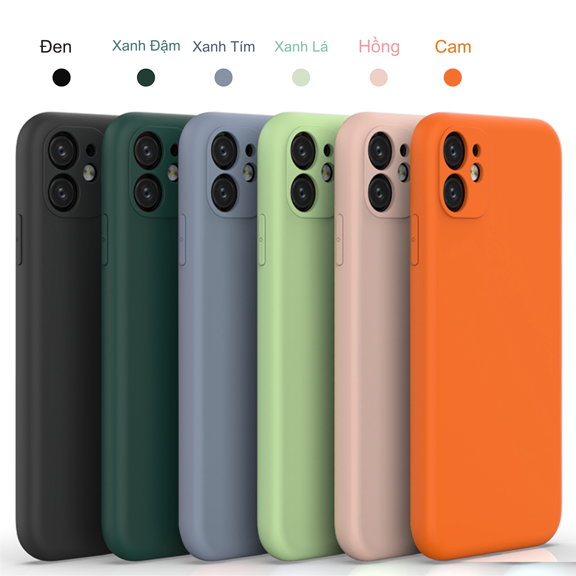 Ốp Lưng Silicon Màu Bảo Vệ CAMERA