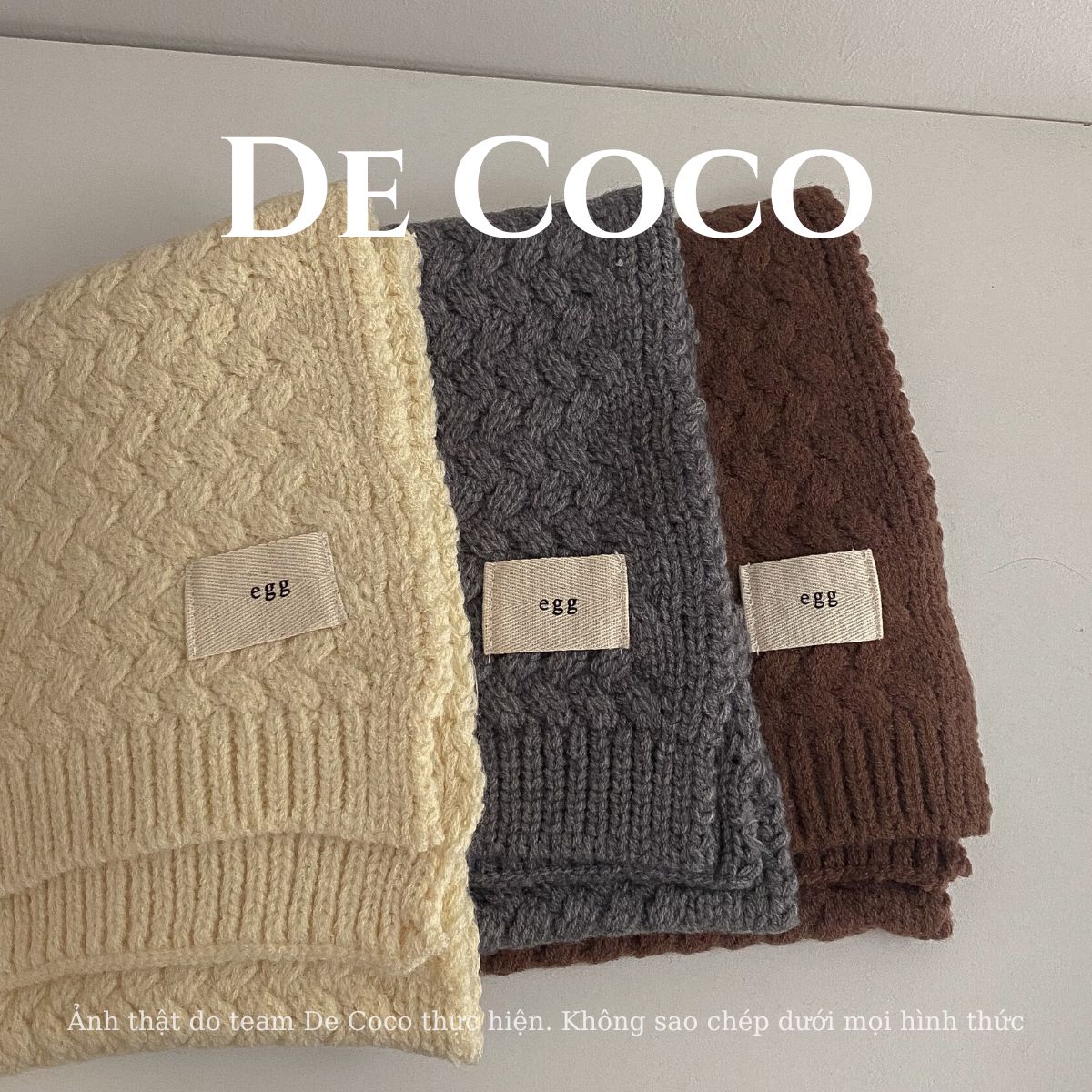 Khăn len mùa đông, khăn đan Ziczac Egg De coco