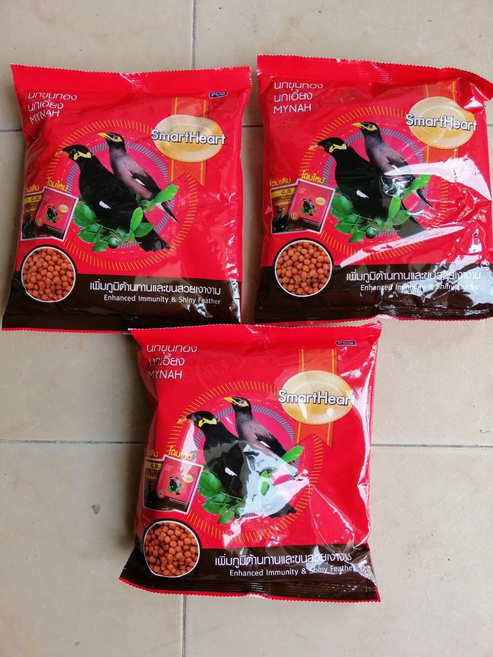 Combo 3 gói Cám Ớt SmartHeart 400g - Thức Ăn Cho Chim Nhồng, Sáo, Cưỡng, Két .