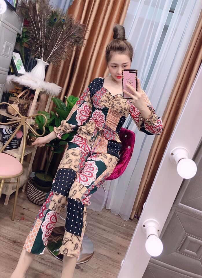 [HCM]SET BỘ ÁO THỔ CẨM TAY DÀI CHẤT LIỆU MANGO CAO CẤP NHÂT