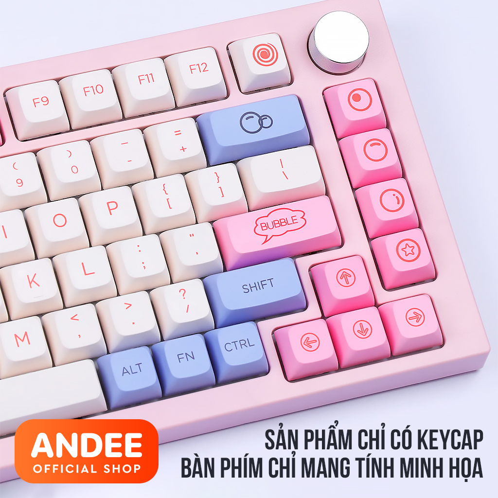 Keycap nút bàn phím XDA Marshmallow/Pixel Wars/Macaroon/Bubble nhiều màu dễ thương cho bàn phím cơ