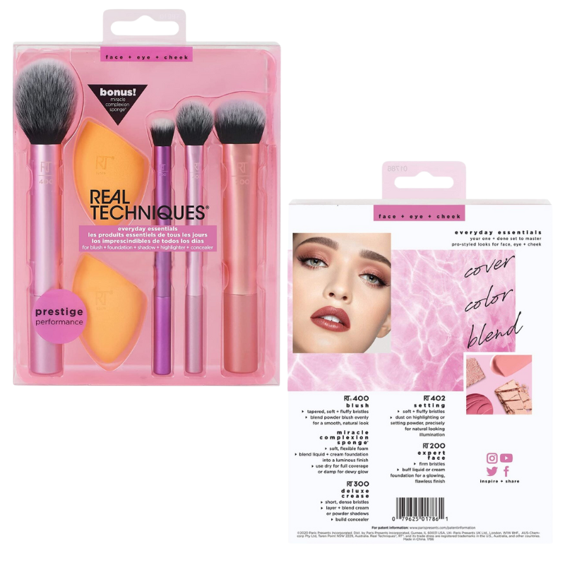 Bộ 4 cọ kèm 2 mút Real Techniques everyday essentials