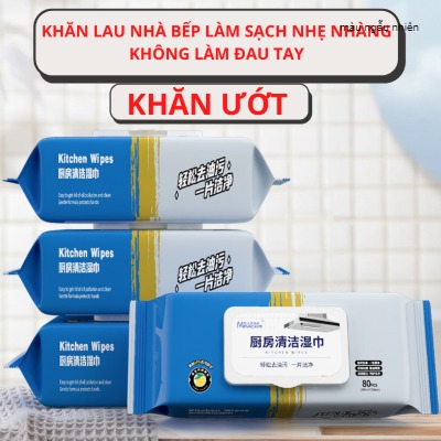 Khăn ướt lau bếp đa năng gói 80 tờ khăn lau nhà bếp siêu sạch tiết kiệm chi phí
