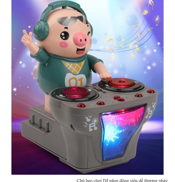 [HCM]Chú Heo Chơi Nhạc DJ Vui Nhộn Tự Động Tiến Lùi Nhựa ABS An Toàn đồ chơi giải trí cho bé