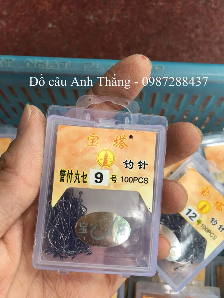 Lưỡi câu tháp vàng đốc dài có khoen