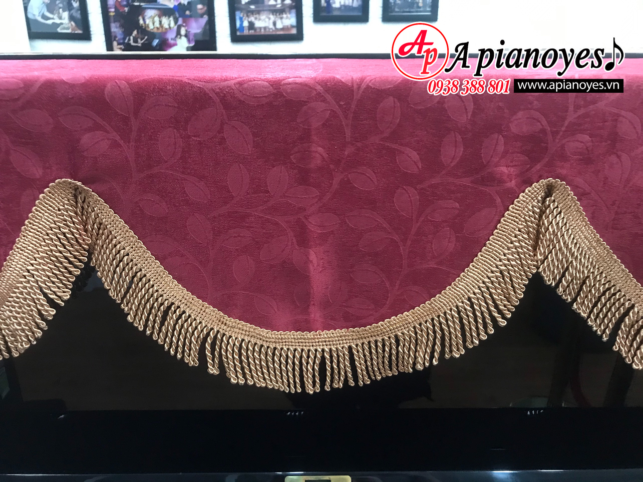 [HCM]Khăn phủ đàn piano cơ Gấm Đỏ Cao Cấp