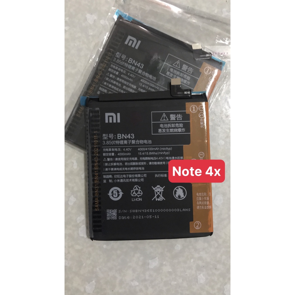 [HCM]PIN điện Thoại XIAOMI REDMI NOTE 4X (BN43)Dung Lượng 4000mAh