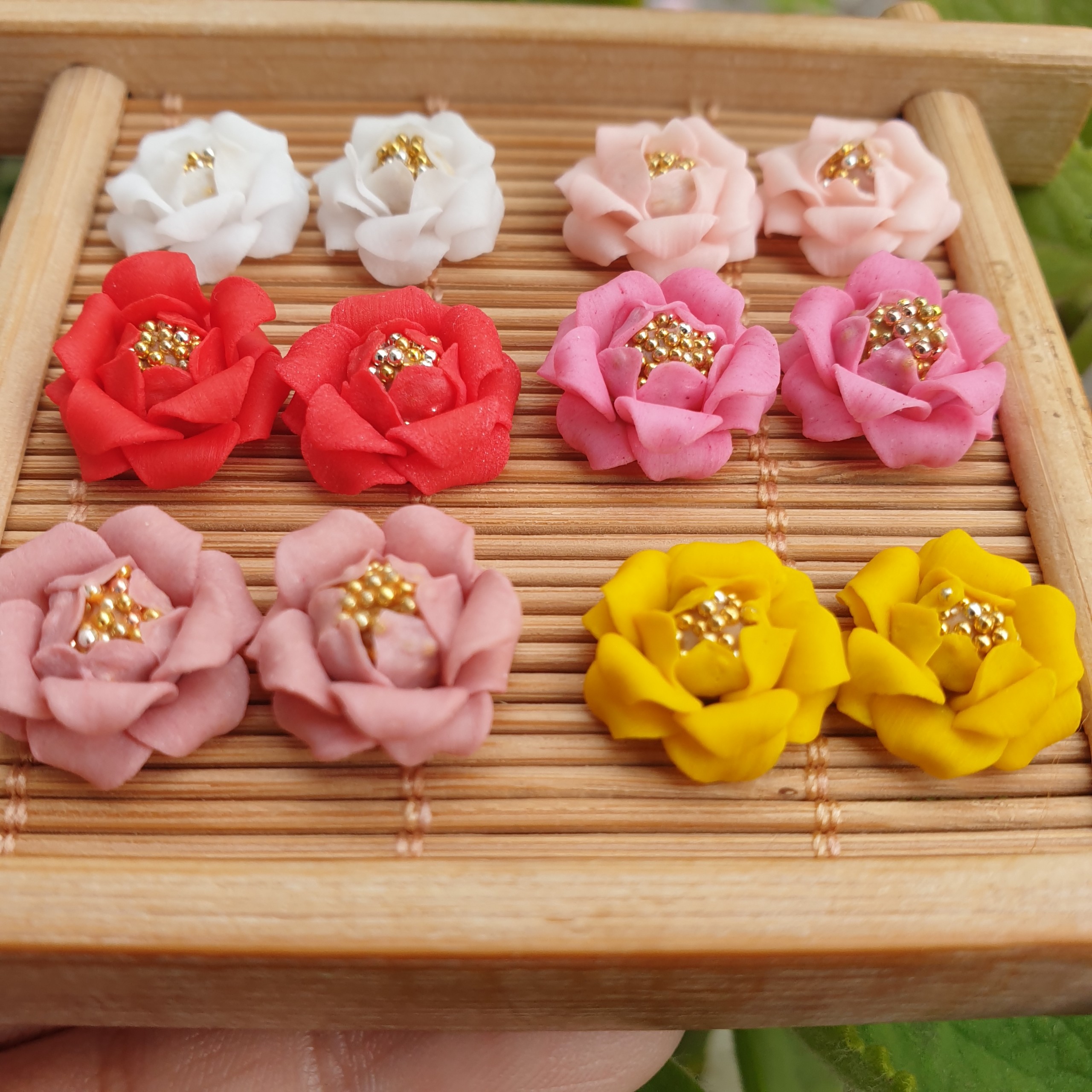[HCM]Hoa hồng bi - Hoa bột đính móng 10HB