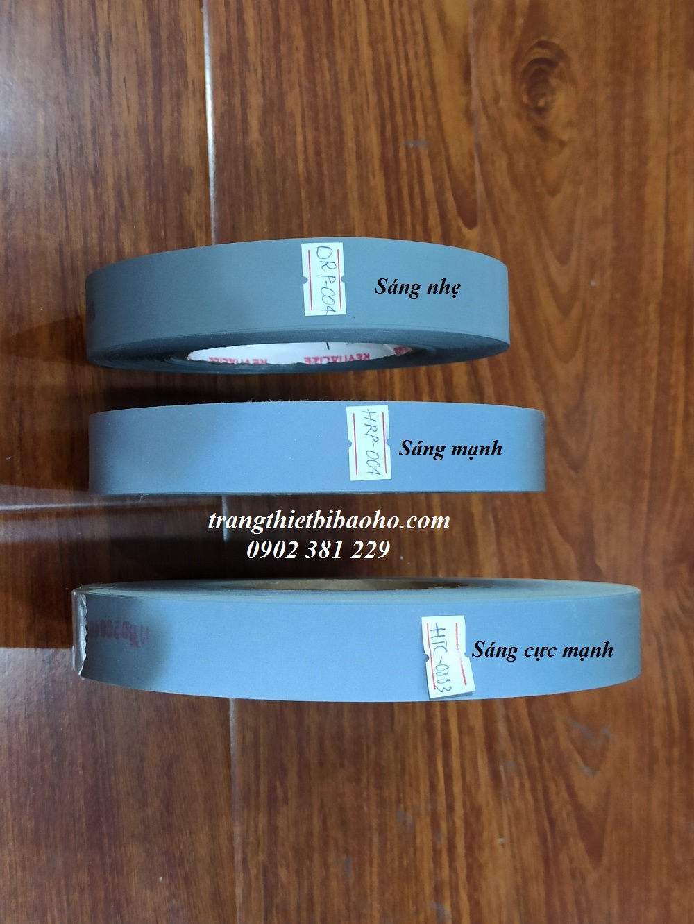 Dây phản quang vải Polyester màu xám khổ 2,5cm x 100m