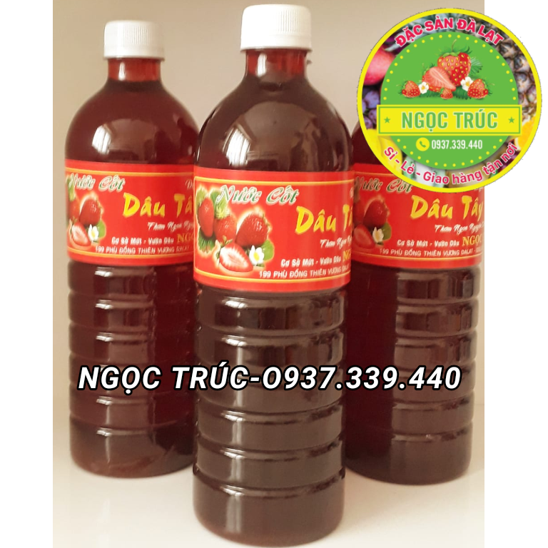 COMBO 2 CHAI NƯỚC CỐT DÂU TÂY THƠM NGON- ĐẶC SẢN ĐÀ LẠT (MỖI CHAI 1L)