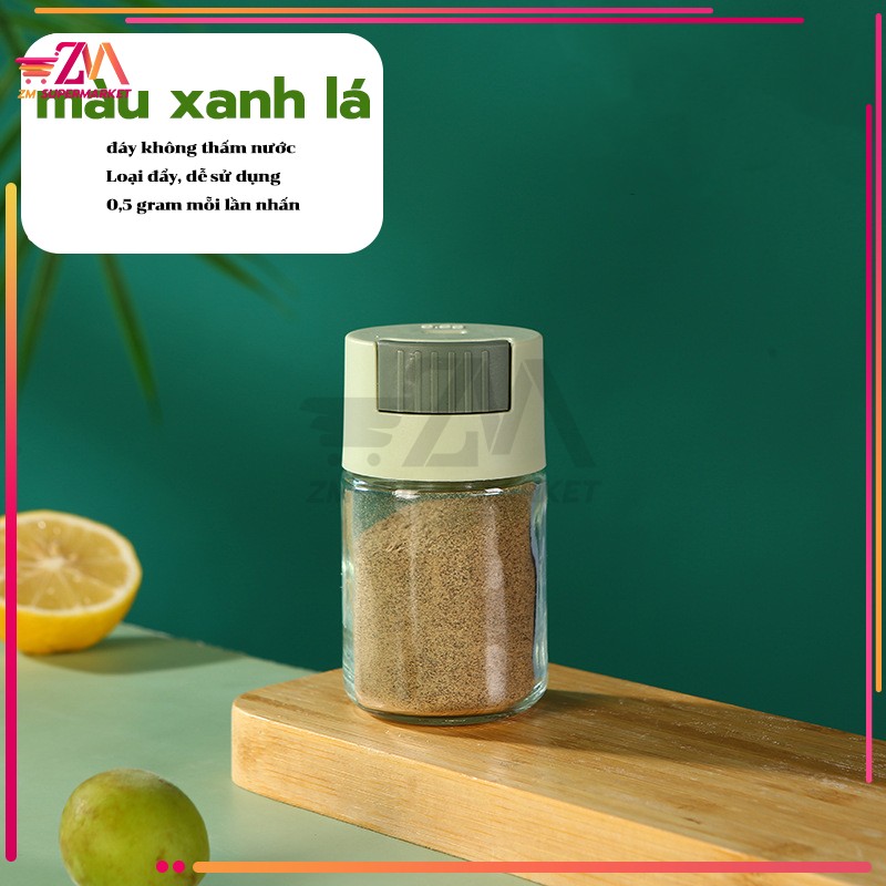 Spice Shaker, plastic spice jar, high quality kitchen button press glass spice jar, smart spice jar-anti-warm and leak-proof, better quantity control