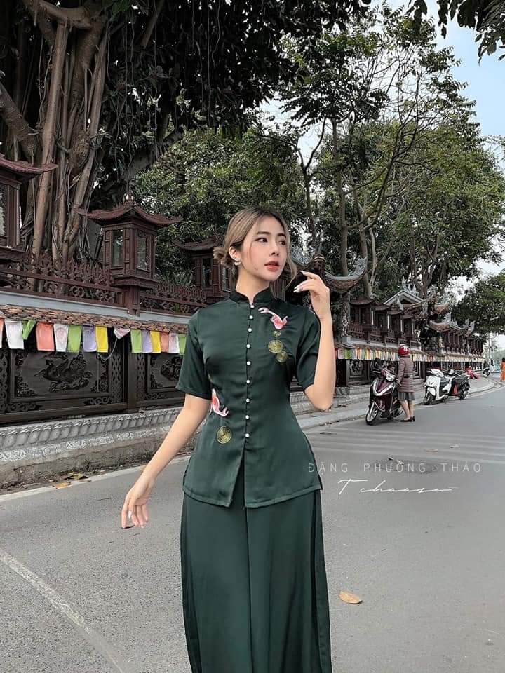 [HCM]SET ĐỒ LAM ĐI CHÙA THÊU CÁ NGỌC CAO CẤP D14