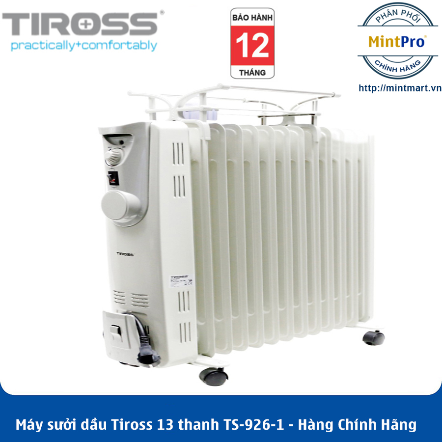 Máy sưởi dầu tiross 13 thanh ts-926-1 - hàng chính hãng