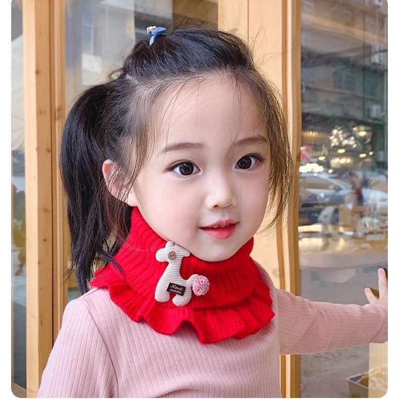Khăn len cổ nhún dạng ống hình hươu