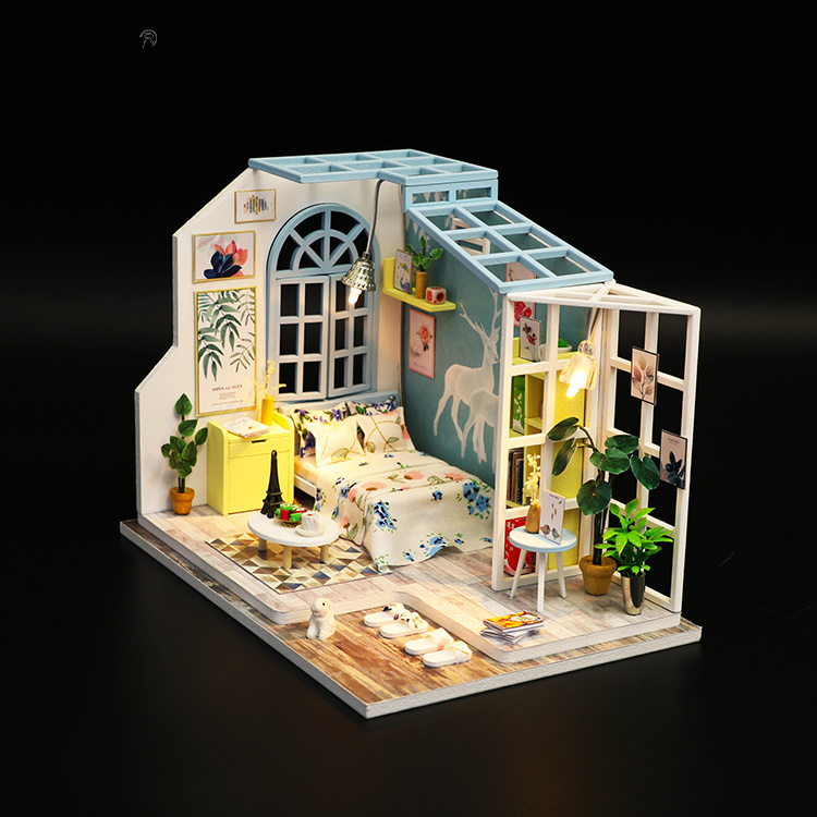 Làm mô hình nhà hạnh phúc DIY với nội thất và đèn LED 