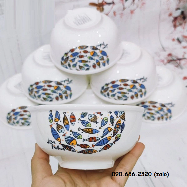 bộ chén sứ cao cấp hình cá - chén sứ