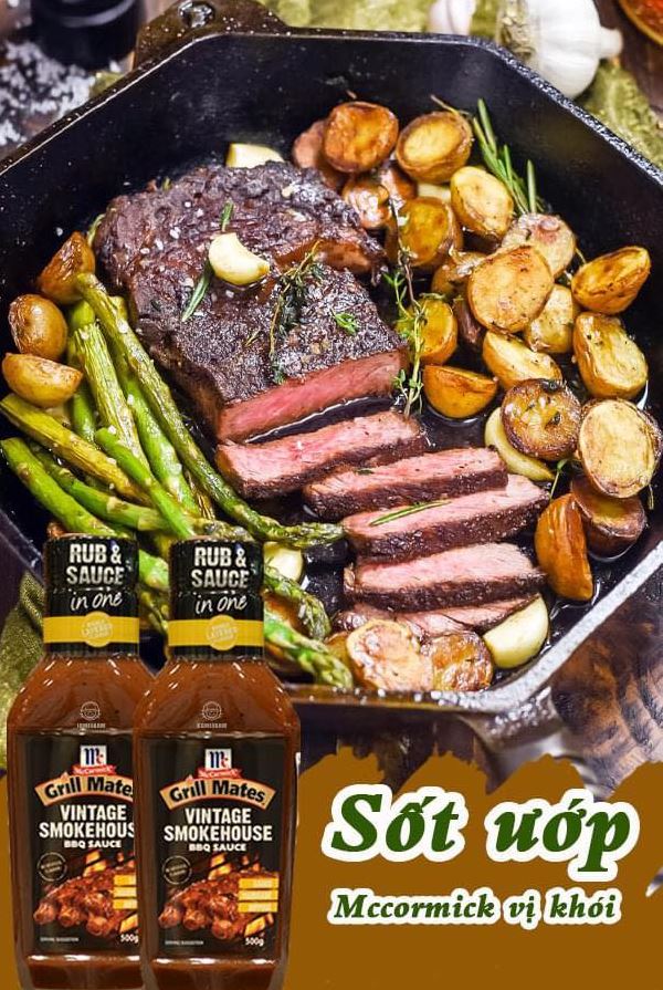 Nước Sốt Ướp Thịt Nướng BBQ McCormick vị Vintage Smoke, Brown Sugar, Chilli Pepper 500g