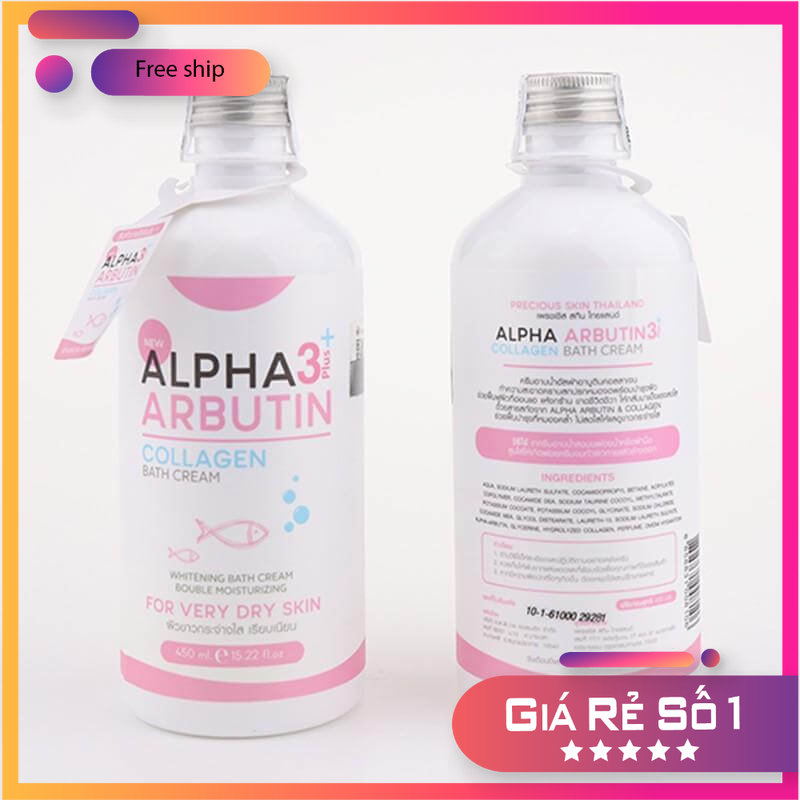 Sữa tắm trắng da alpha arbutin 3+ plus 350ml thái lan trắng mịn da , mềm mịn da , chống lão hóa