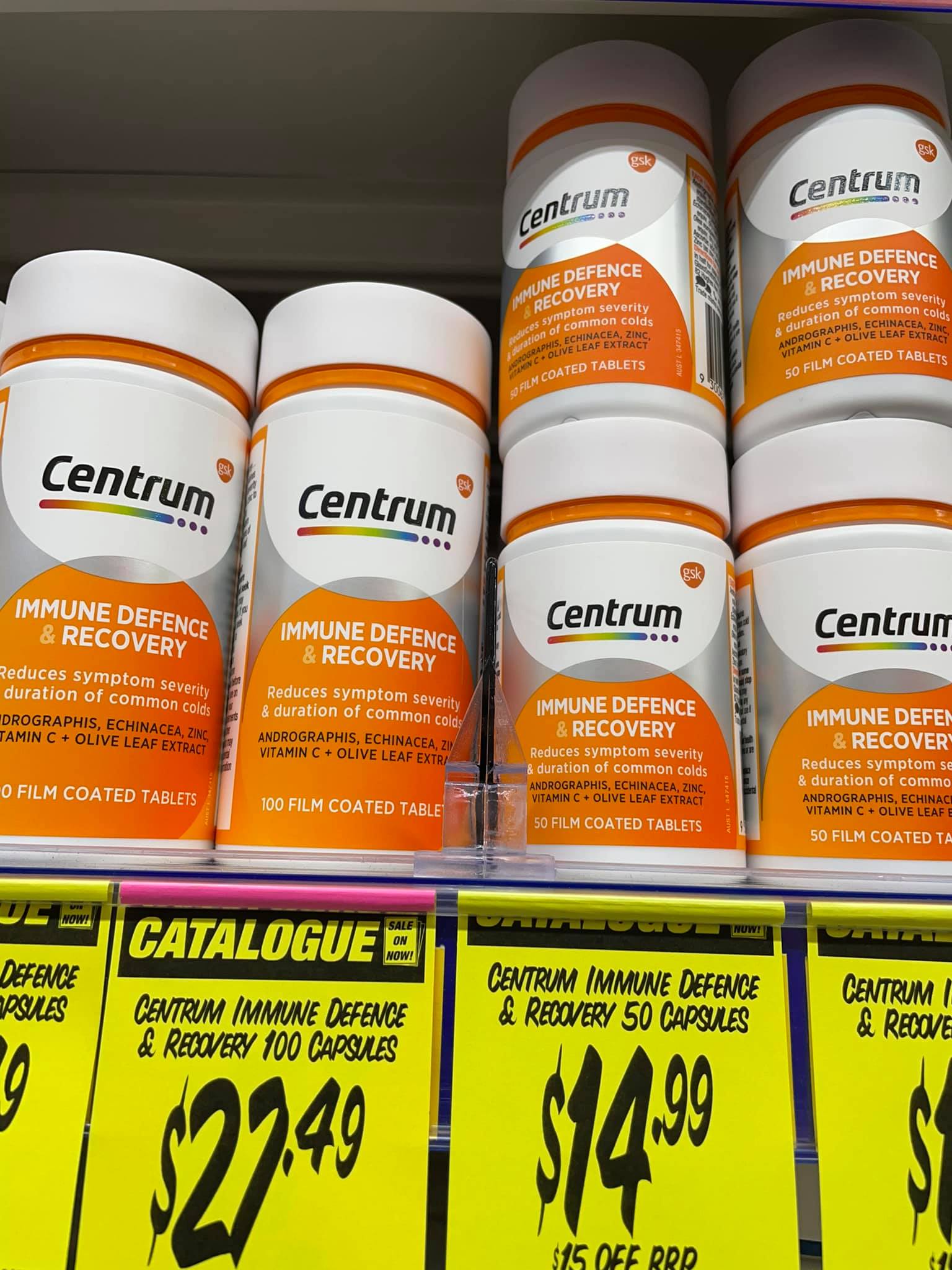 tăng đề kháng Centrum Immune Defence & Recovery 50 tablets