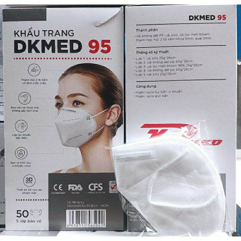 Hộp 50 khẩu trang y tế 5 lớp DKMED 95 - DK MED VN95 SPLT