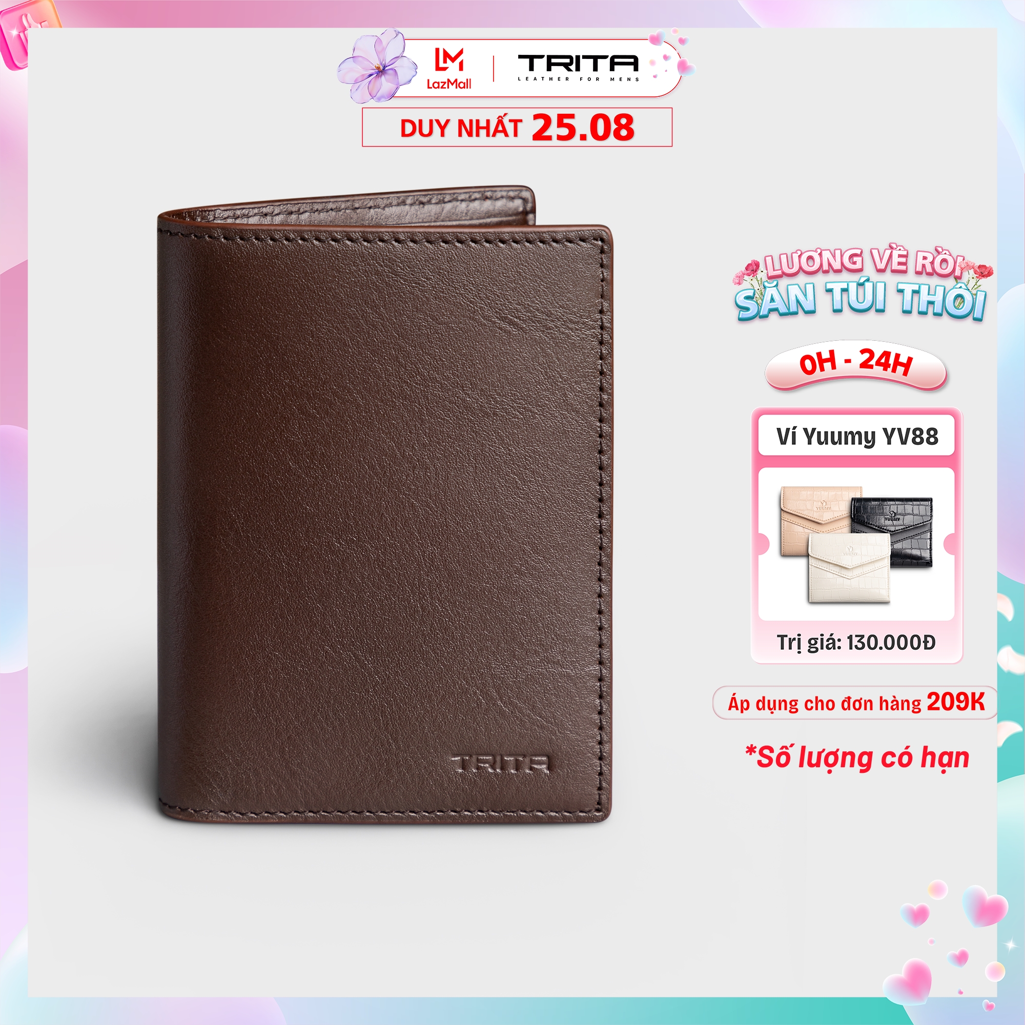Ví nam da bò dáng đứng basic TRITA RVN22