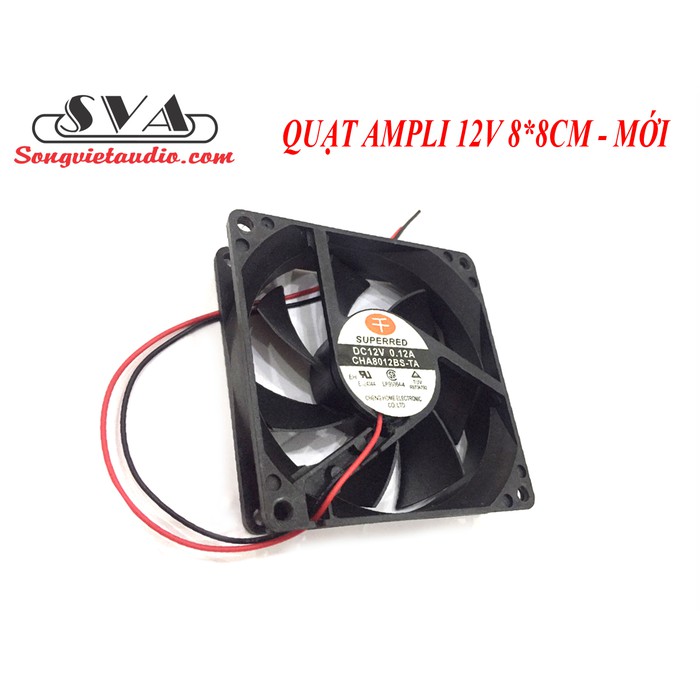 QUẠT AMPLI 12V 8x8CM - MỚI
