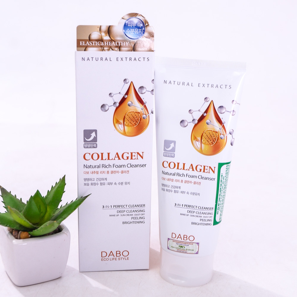 SỮA RỬA MẶT HÀN QUỐC SẠCH DA, CHỐNG LÃO HÓA DABO COLLAGEN CAO CẤP 3-IN-1