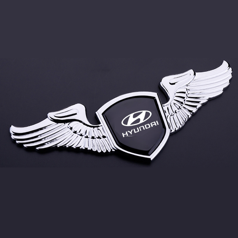 Logo đôi cánh dán capo xe ô tô cao cấp (Hyundai)