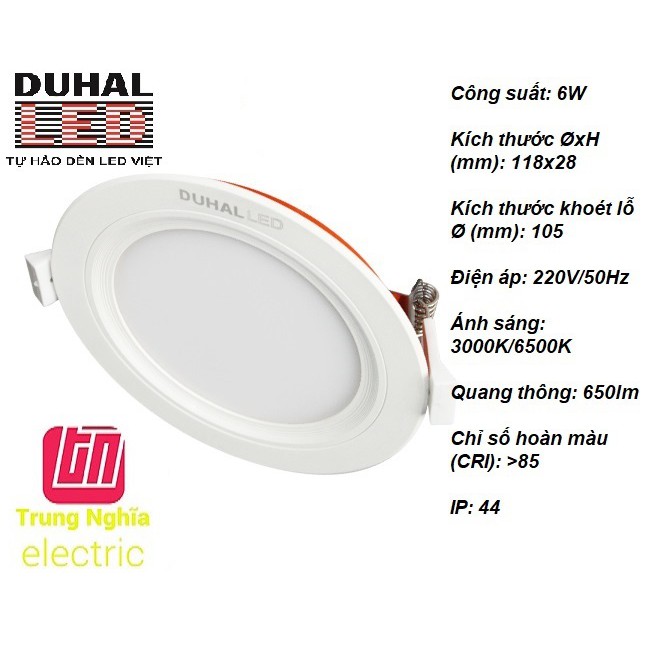 Đèn led âm trần panel duhal 7w
