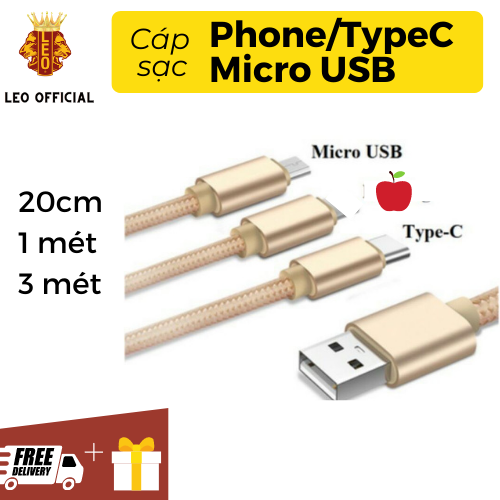 Dây cáp sạc điện thoại bọc dù chống đứt sạc Android Type C/Android Micro/iph chất liệu dây dù chống đứt chiều dài 1m 3m 20cm sạc 5/5s/6/6s/7/8/7plus/8plus/X/XS/XR/Iph 11/11 pro/12/12 pro max/13/ 13 pro max/samsung/oppo/xiaomi/realme.
